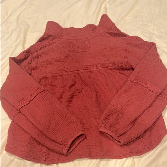 We The Free burnt orange Textured linen like cropped top - Picture 7 of 7